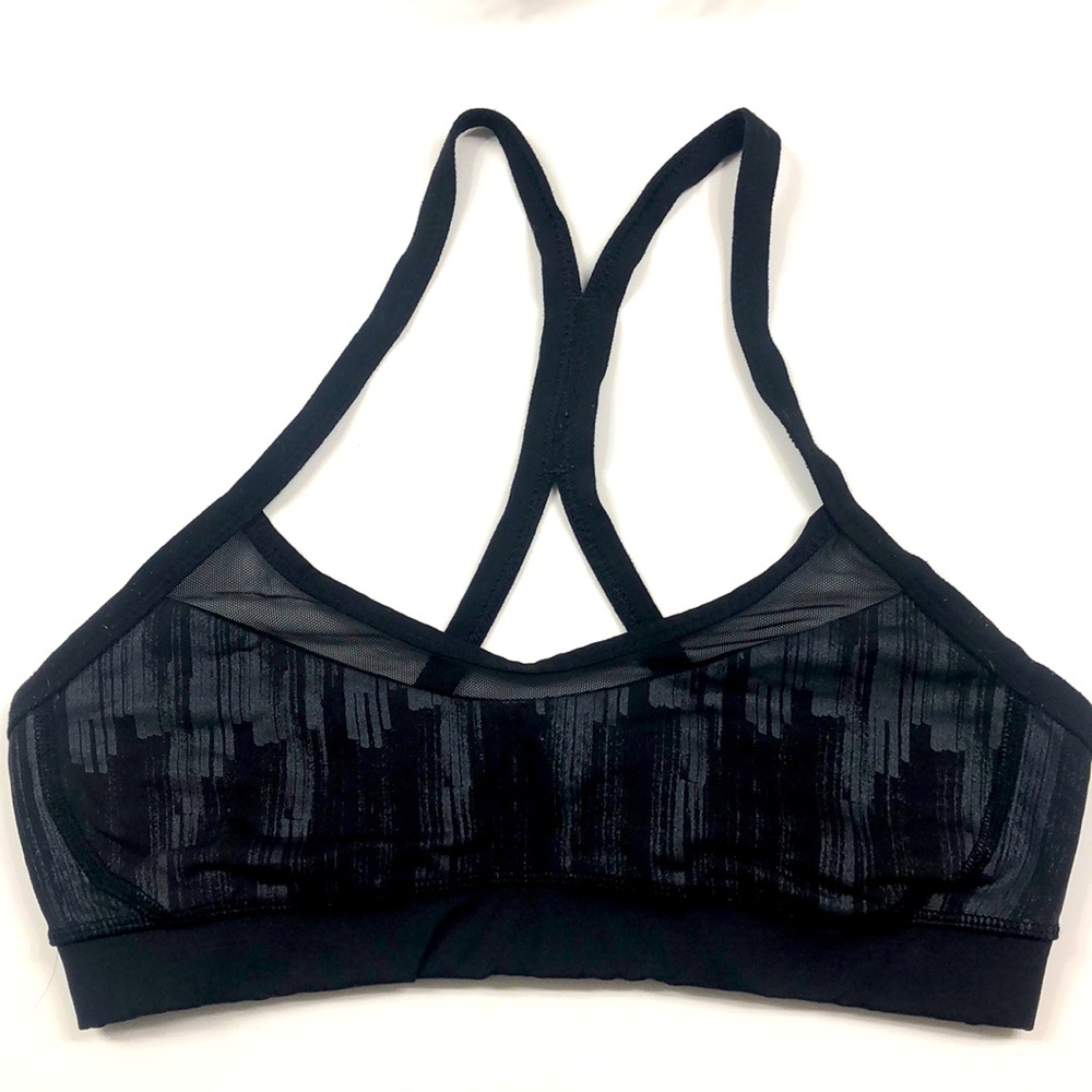 Luluemon size 6 or 4 Black & Silver Bra with Mesh